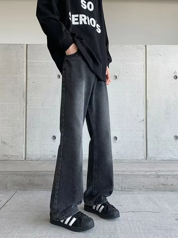 

Men's Flared Jeans High Street Sle Straight Leg Casual Long Trousers Waed Effect Slimming Effect Autumn New Arrival
