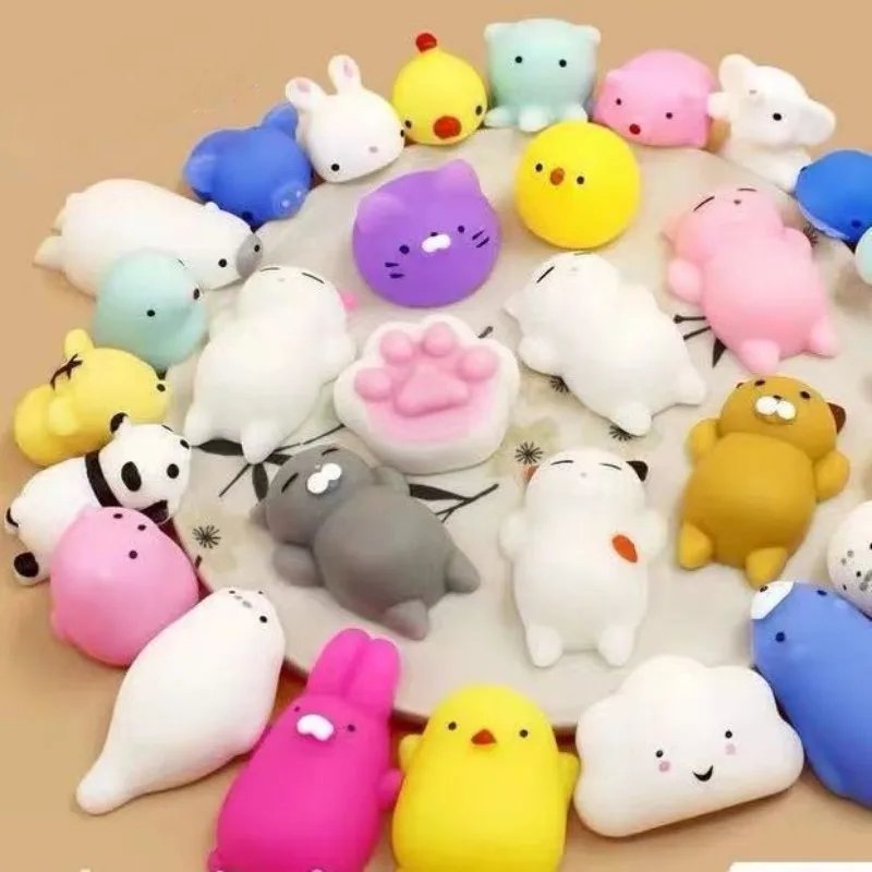 10Pcs Creative Kid Small Animals Cartoons Cute Pet Seals Little Ball Mini Relieve Stress Decoration Squeeze Toys