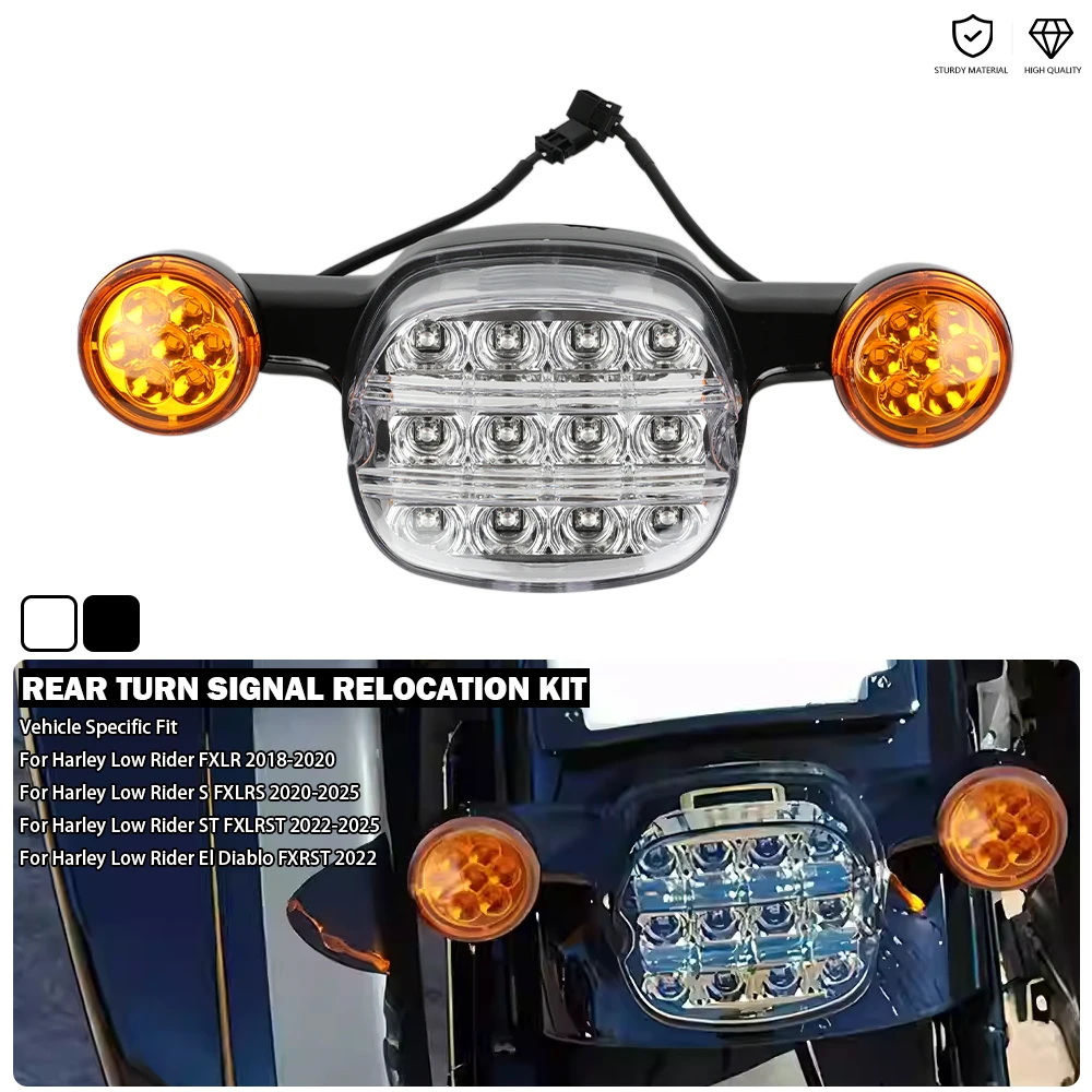 LED Brake Light Rear Turn Signal Relocation Kit For Harley Low Rider FXLR 2018-2020 FXLRS 2020-2025 FXLRST 22-25 El Diablo FXRST