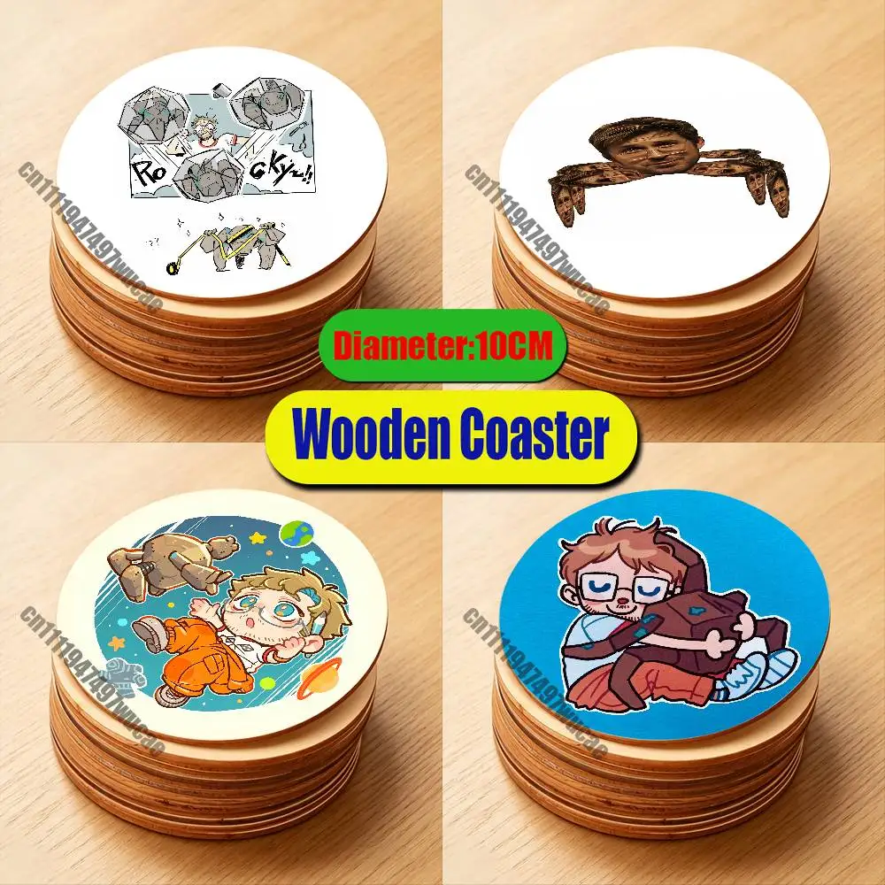 

For P-Project Hail Mary Ryland Grace Rocky Coaster Water Coffee Tea Cup Glass Mat Wood Round Non Slip Custom Decoration