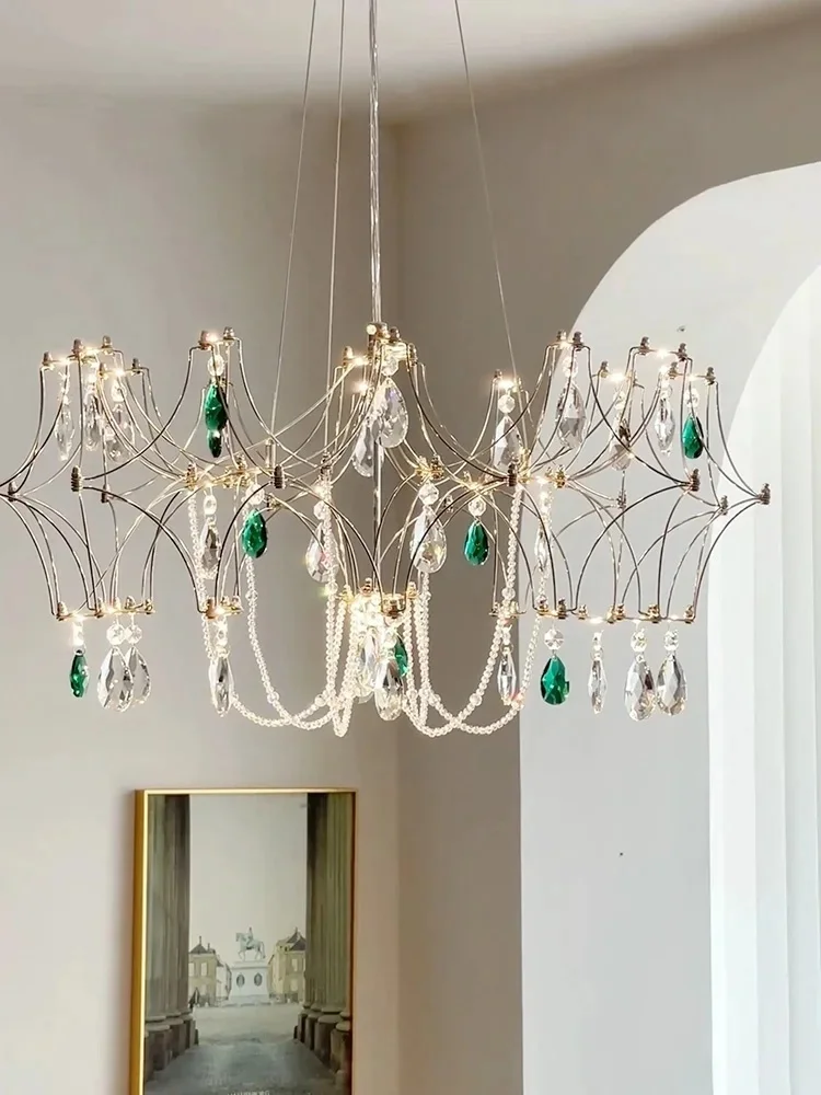 New Stainless Steel Crystal Ceiling Chandelier LED Lamps Living Room Personalized Firefly Shape Restaurant Villa Lights