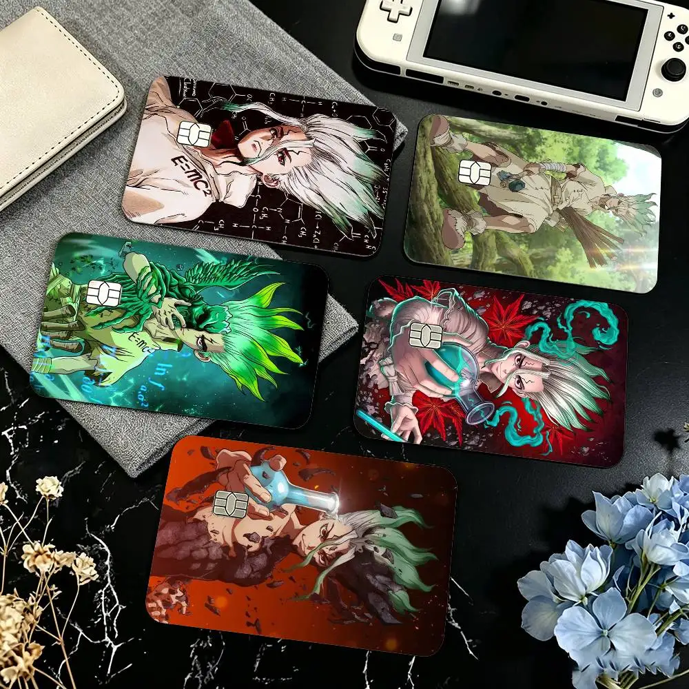 Anime D-Dr STONE S-Senku Ishigami  Credit Card HD Stickers Game Card Decal Small Chip Waterproof Sticker Gift