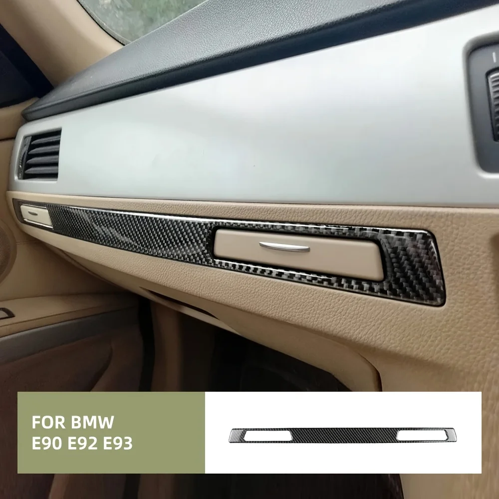 

Co-pilot Water Cup Holder Panel Cover Trim Carbon Fiber Decoration Sticker For BMW 3 series E90 E92 E93 Car Interior Accessories
