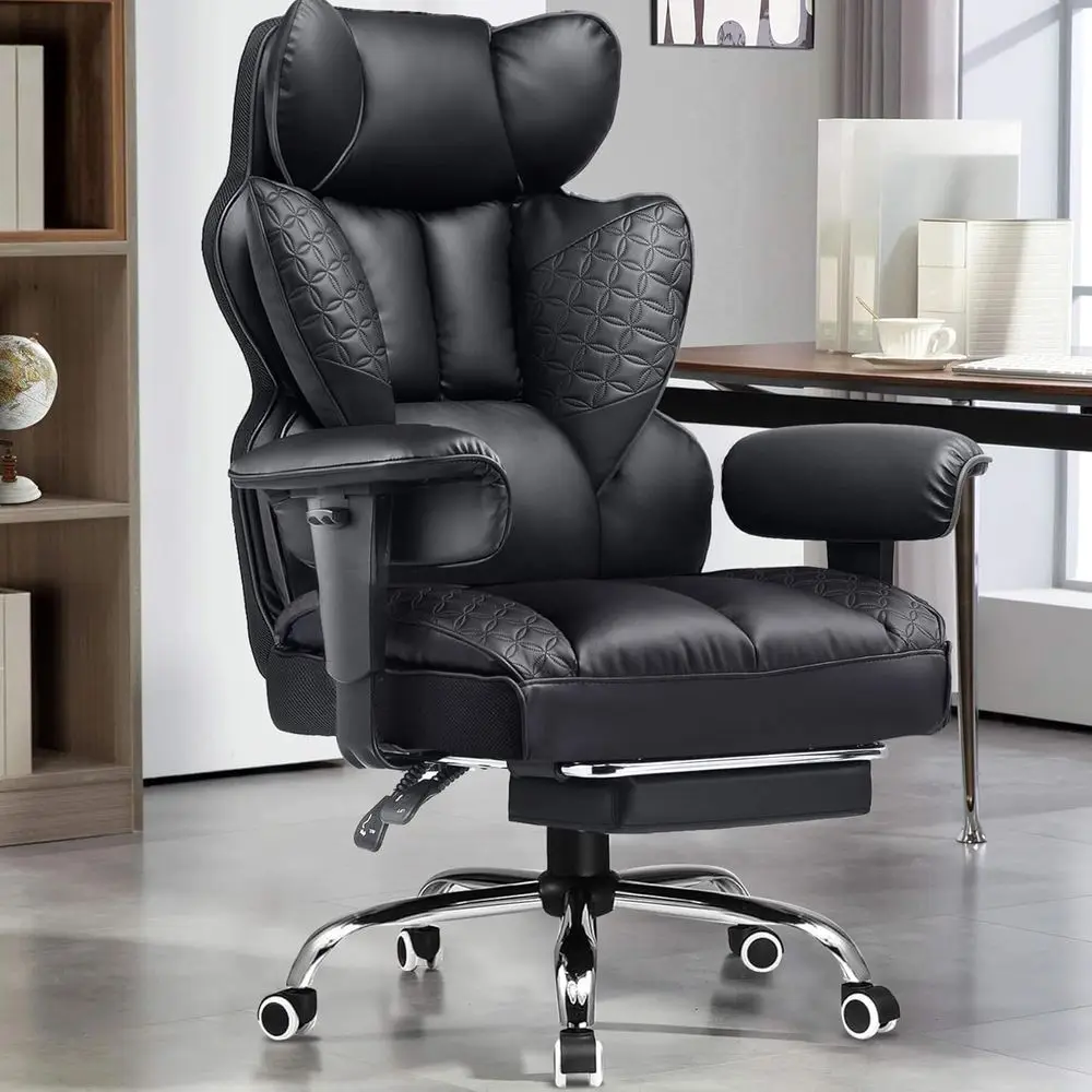 

Ergonomic High-Back Gaming Chair with Footrest, 400lbs Capacity, Lumbar Support for Lower Back Pain Relief, Earth-Black