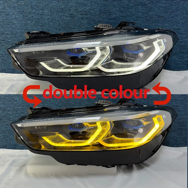 J ONE Yellow White Switch Via Highbeam Headlight For BMW 8 Series M8 G14 G15 G16 F91 F92 F93 2017-UP Car Led Headlight