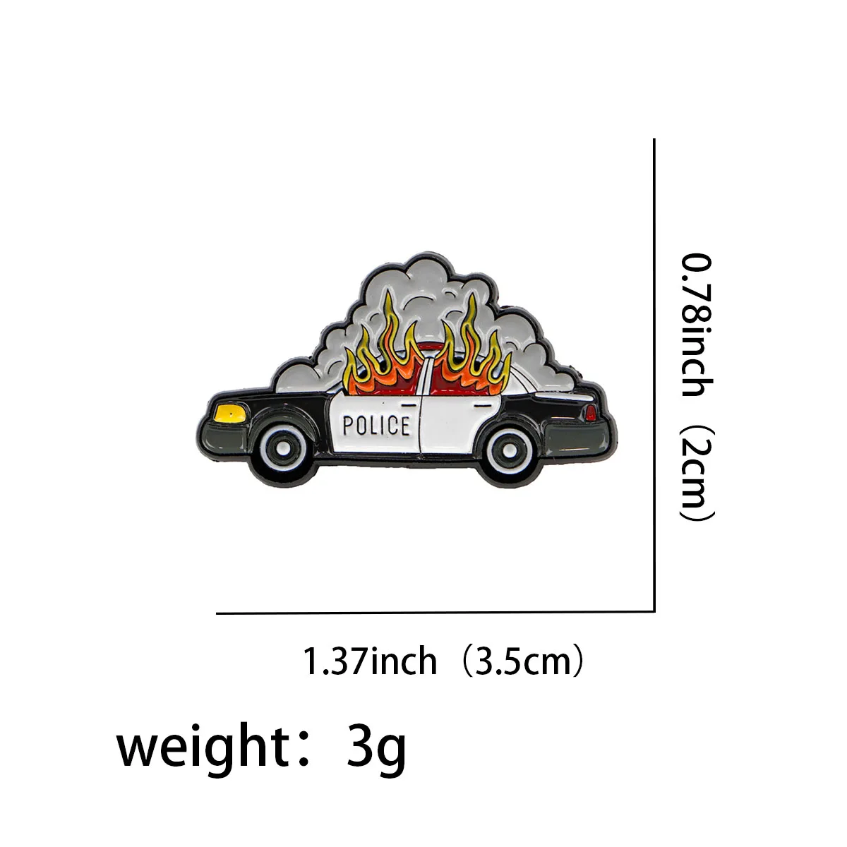 "حرق سيارة الشرطة" المينا دبوس المتحمسين السياسيين بروش الصنوبر شارة بدبابيس التلبيب الملابس والاكسسوارات مضحك مجوهرات هدية