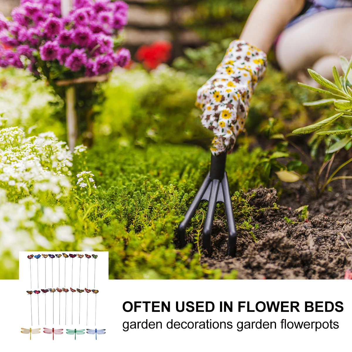 

24pcs Dragonfly Pvc Gardening Decor Decor 3D Rods Dragonfly Garden Garden Decoration Decoration Waterproof Indoor Outdoor