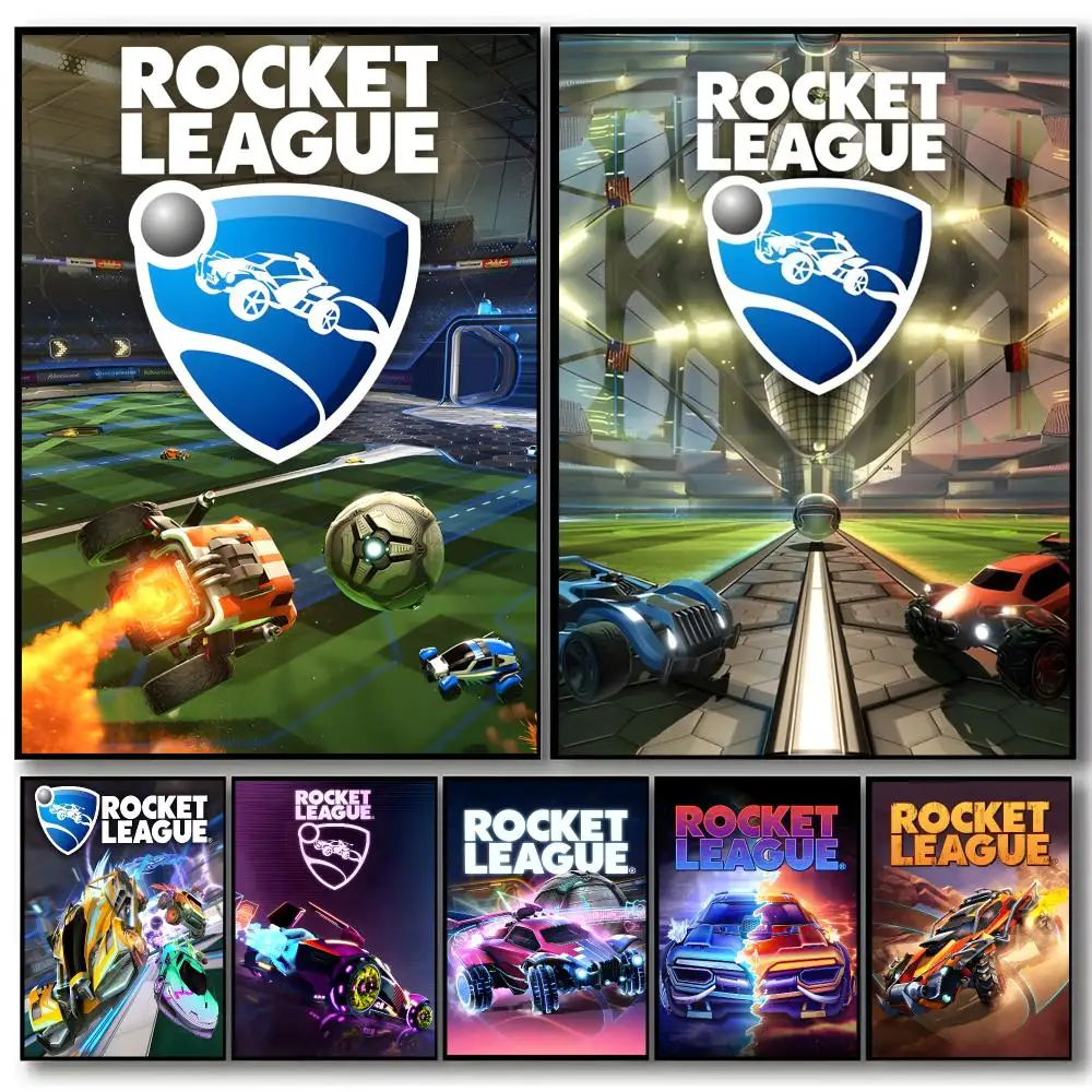 Game Rocket League Poster Self-adhesive Art Waterproof Paper Sticker Coffee House Bar Room Wall Decor