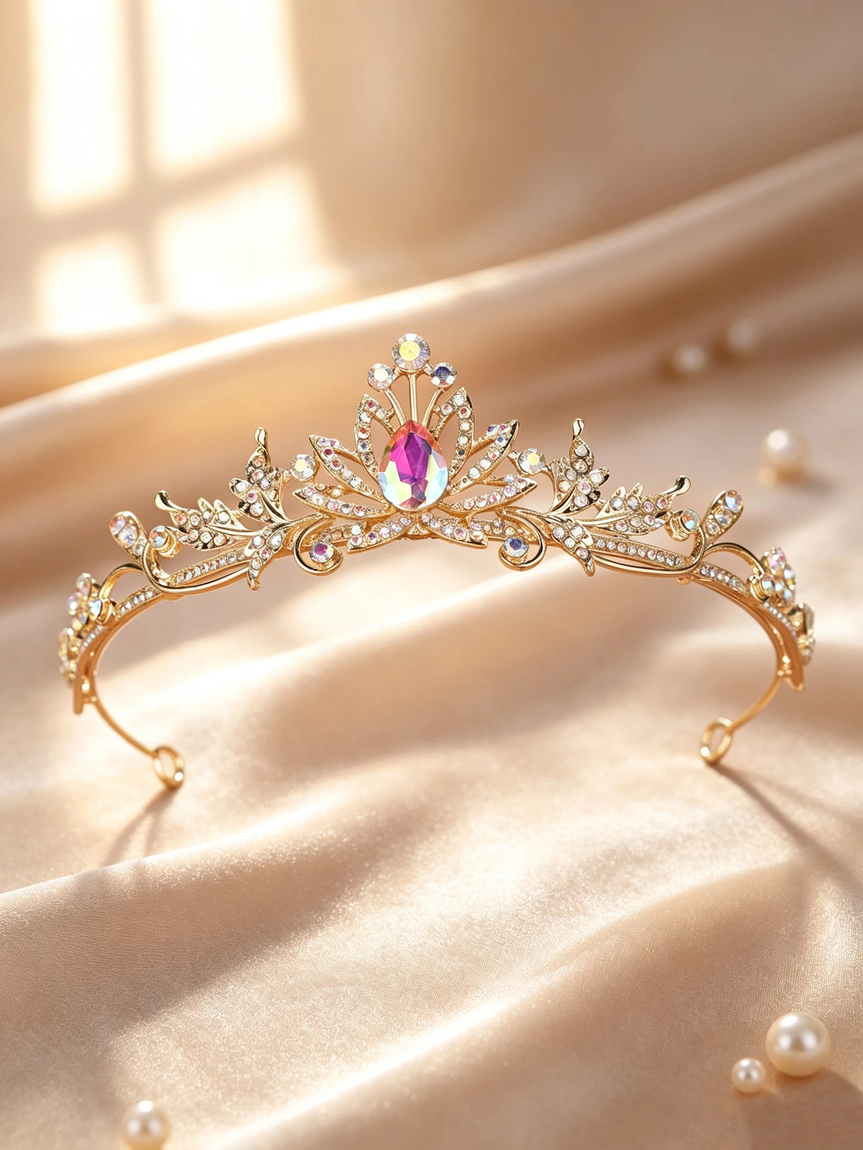 Multi-Color Gold Rhinestone Crown European and American Bridal Wedding Crown Evening Party Stage Performance Headpiece Wedding Accessories image 6