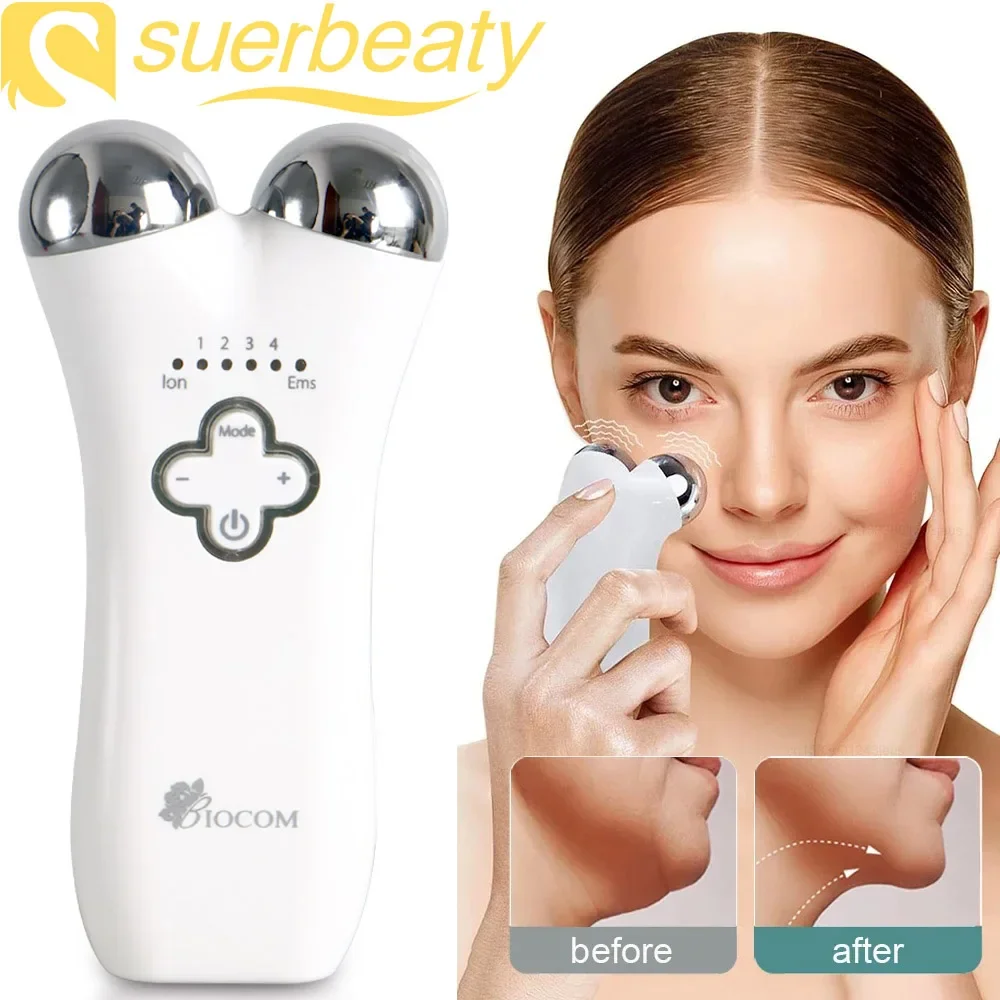 5 Gears Electric Face Lift Roller Massager EMS Microcurrent Sonic Vibration Facial Lifting Skin Tighten Massage Beauty Devices