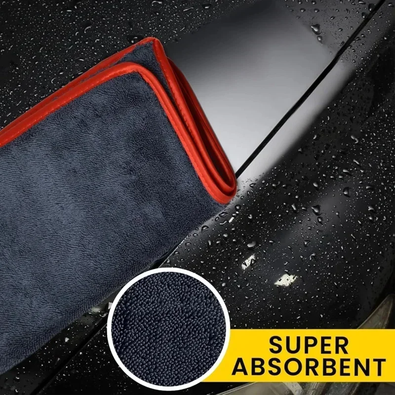 500GSM Ultra Absorbent Car Towel Microfiber Drying Towel - Ultra Absorbent Thickened Technology with Twist Ring Design