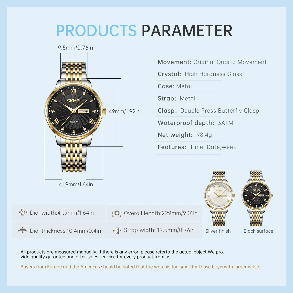 SKEMI 새로운 스타일 럭셔리 시계 남자 스테인레스 스틸 스트랩 비즈니스 남자 WatchesTme 날짜 석영 손목 시계 시계