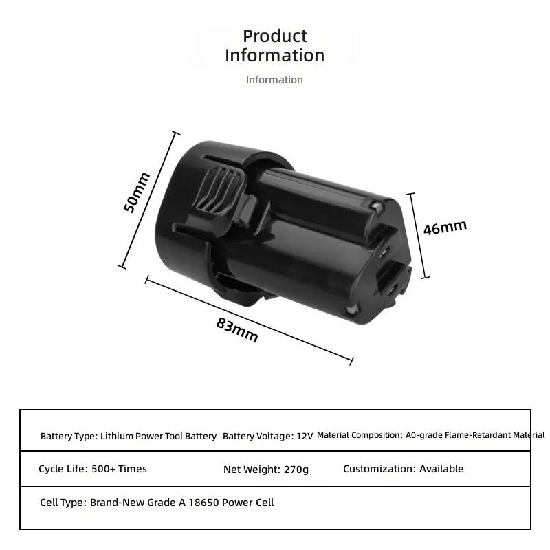 Battery for Makita 10.8V Power Tools Compatible with Makita BL1013 BL1014 Cordless Drill Batteries