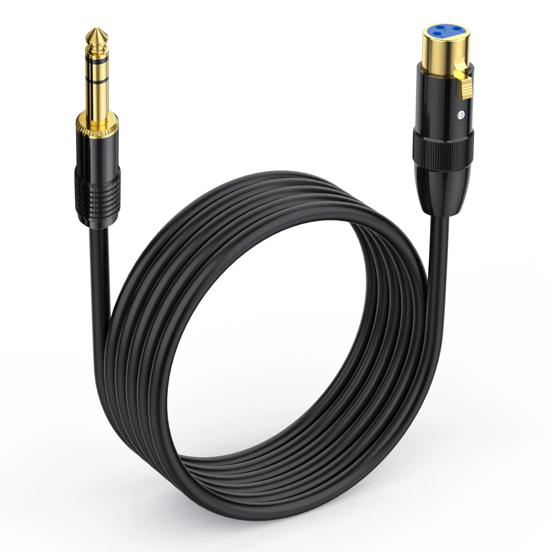 Balanced 6.5 Male To XLR Interconnect Braid Cord XLR(3-Pin) To 1/4 Inch 6.35mm TRS Audio Cable for Guitar Microphone Speaker Mix