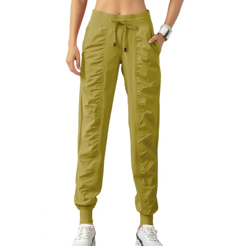 Women Pants Comfortable Women\'s Cargo Pants Stylish High Waist Drawstring Soft Breathable Fabric Ankle-banded Loose for Sports