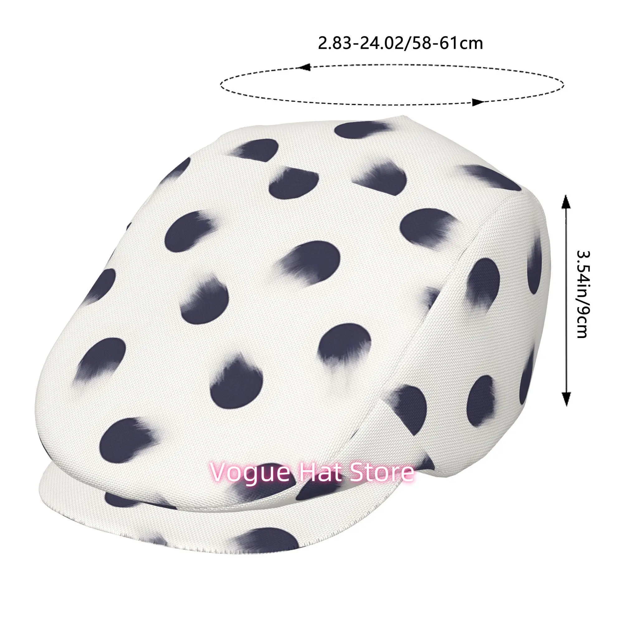 1pc White Background with Deep  Gradient in a Circular Pattern All-over Printed Beret,  Newsboy Cap, Unisex, a Must-have Fashion