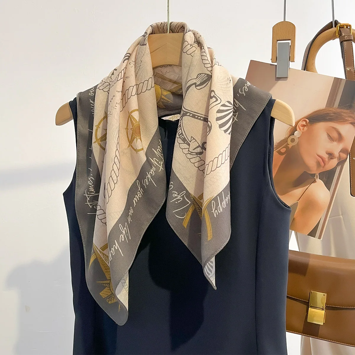 Double sided imitation silk scarf, silk scarf, women's spring and summer new collection, neck scarf, shirt, small square scarf,