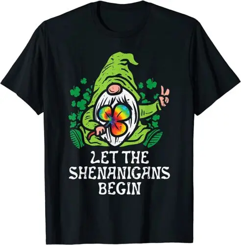 

Gnome Tie Dye Shamrock Let Shenanigans Begin St Patricks Day T-Shirt