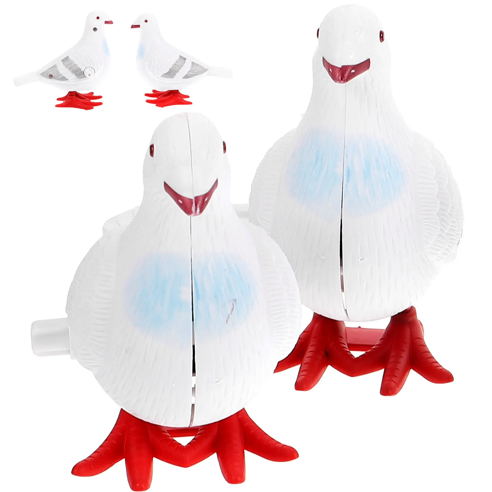 

4Pcs Cartoon Pigeon Fun Jumping Wind Up Simple Simulation Plastic Children Play Random Colors Wind Up Toys
