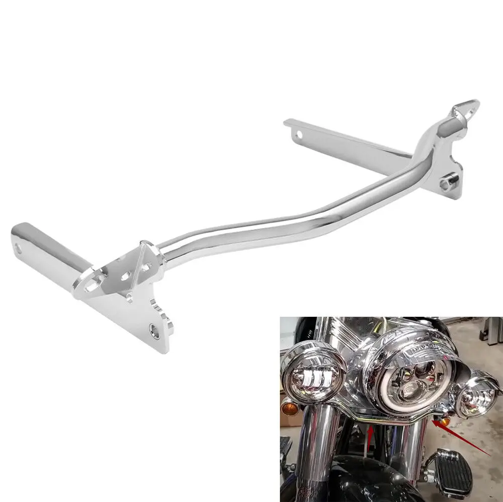 Motorcycle Chrome Passing Lamp Light Bar Mount Fit For Harley Heritage Softail Fatboy FLSTF Heritage 2002-2017 2016 2015