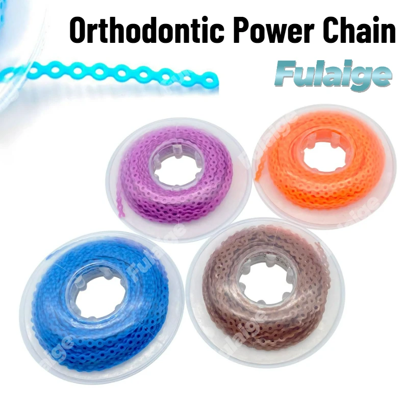 1Roll Dental Orthodontic Power Chain Elastic Colored Rubber Band Dental Continuous Power Chain Orthodontic Material Supplies