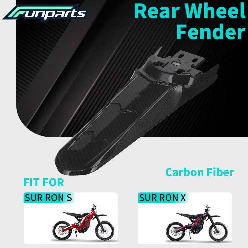 Funparts Motorcycle Real Carbon fiber Rear Lengthening Longer Fender Mudguard For Sur-Ron Sur Ron Surron Light Bee Lightbee X S