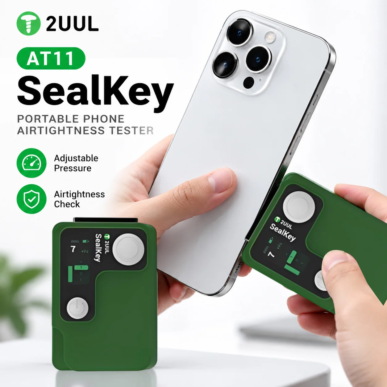 2UUL AT11 SealKey Airtight Tester Portable Adjustable Pressure Air Leak Checker for phone Waterproof Seal Inspection Maintenance
