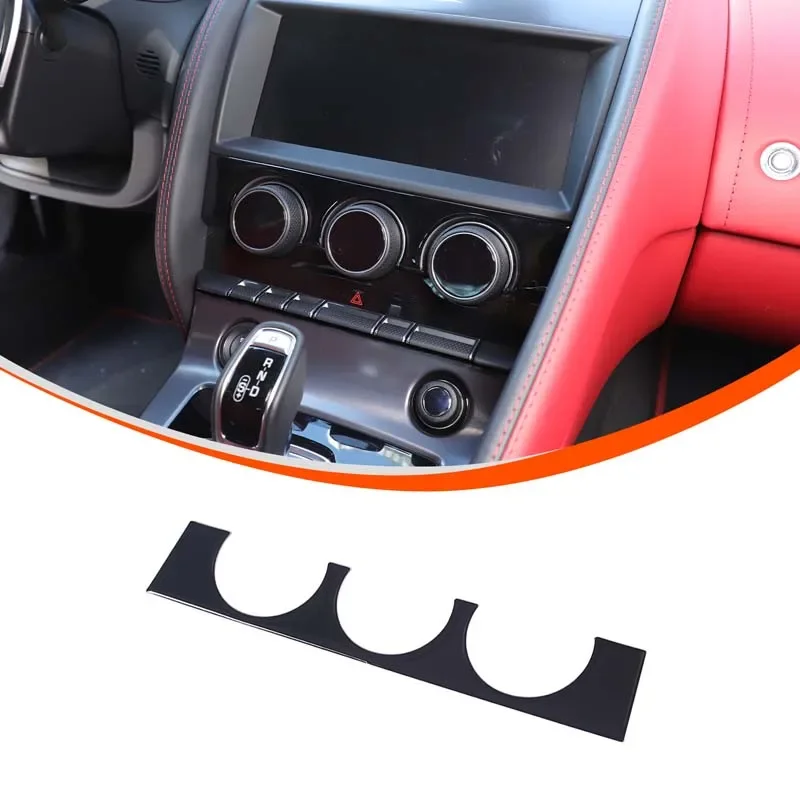 

For 13+ Jaguar F-TYPE Car Air Conditioning Switch Panel, Air Conditioning Knob Decorative Panel, Glue/glossy Black (soft)