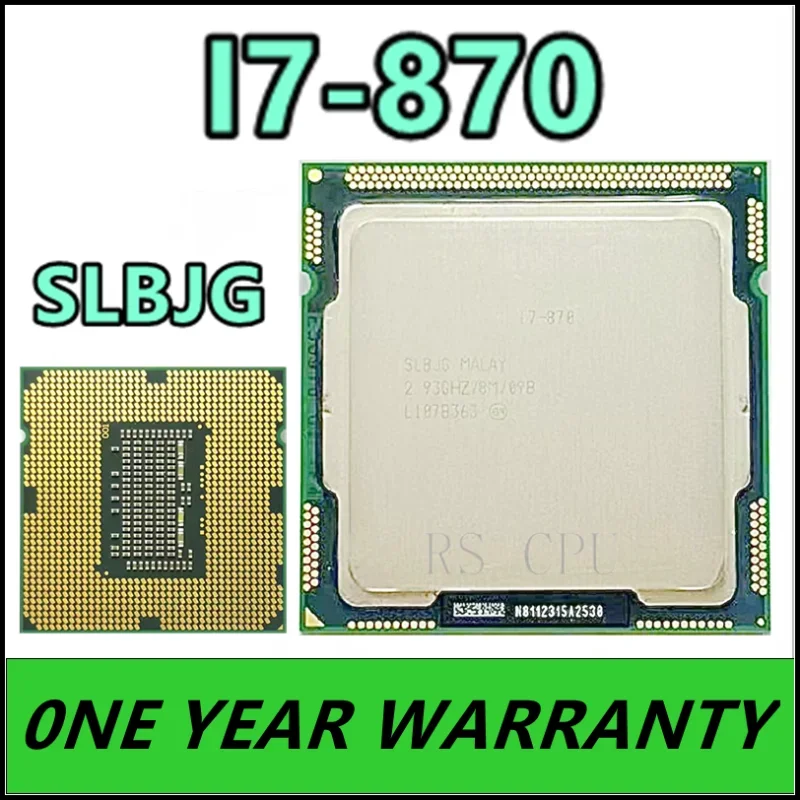 معالج i7-870 i7 870 SLBJG 2.9 جيجا هرتز رباعي النواة 8 متر 95 واط LGA 1156