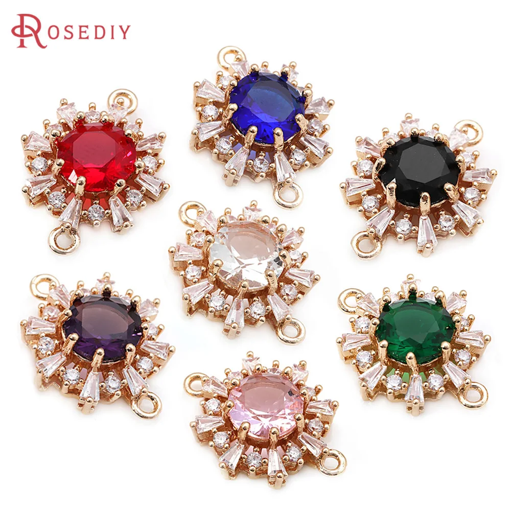 4PCS Brass Zircon 2… - image