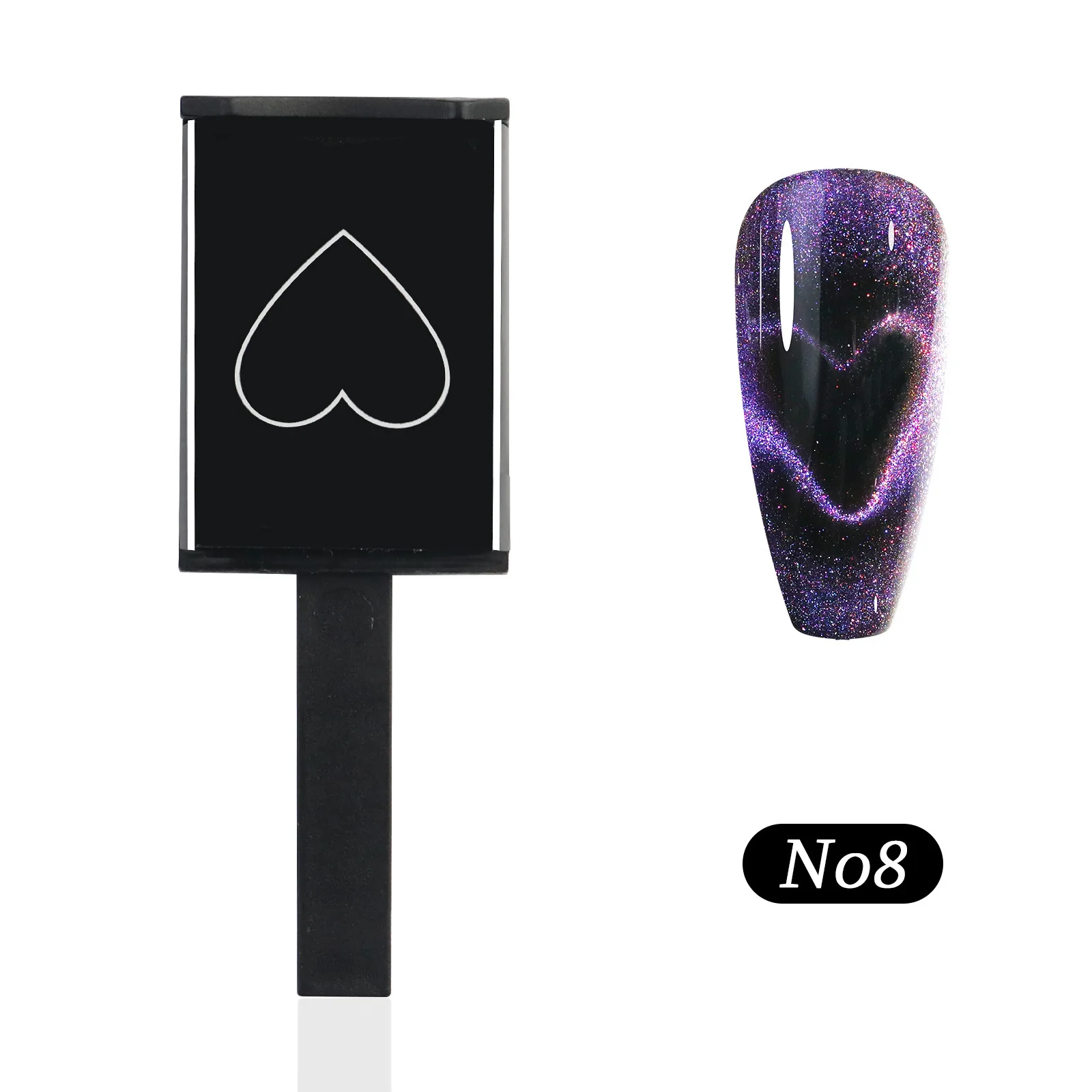 Ímã do olho do gato do prego preto, Gel magnético UV LED, Efeito Multi Diferente, Vara magnética fantasma 3D, Uso para Manicure Shop Home, 1Pc