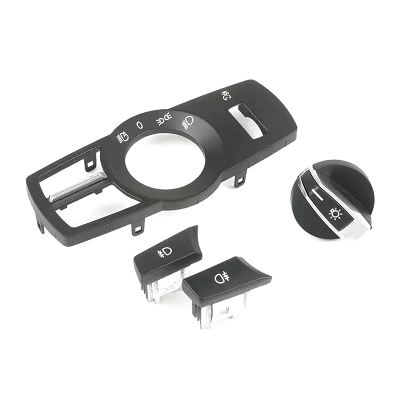 

4Pcs/Set Headlight Switch Rotation Button Head Light Lamp Control Panel For BMW 5 6 7 Series X3 X4 Matt Black Replacement