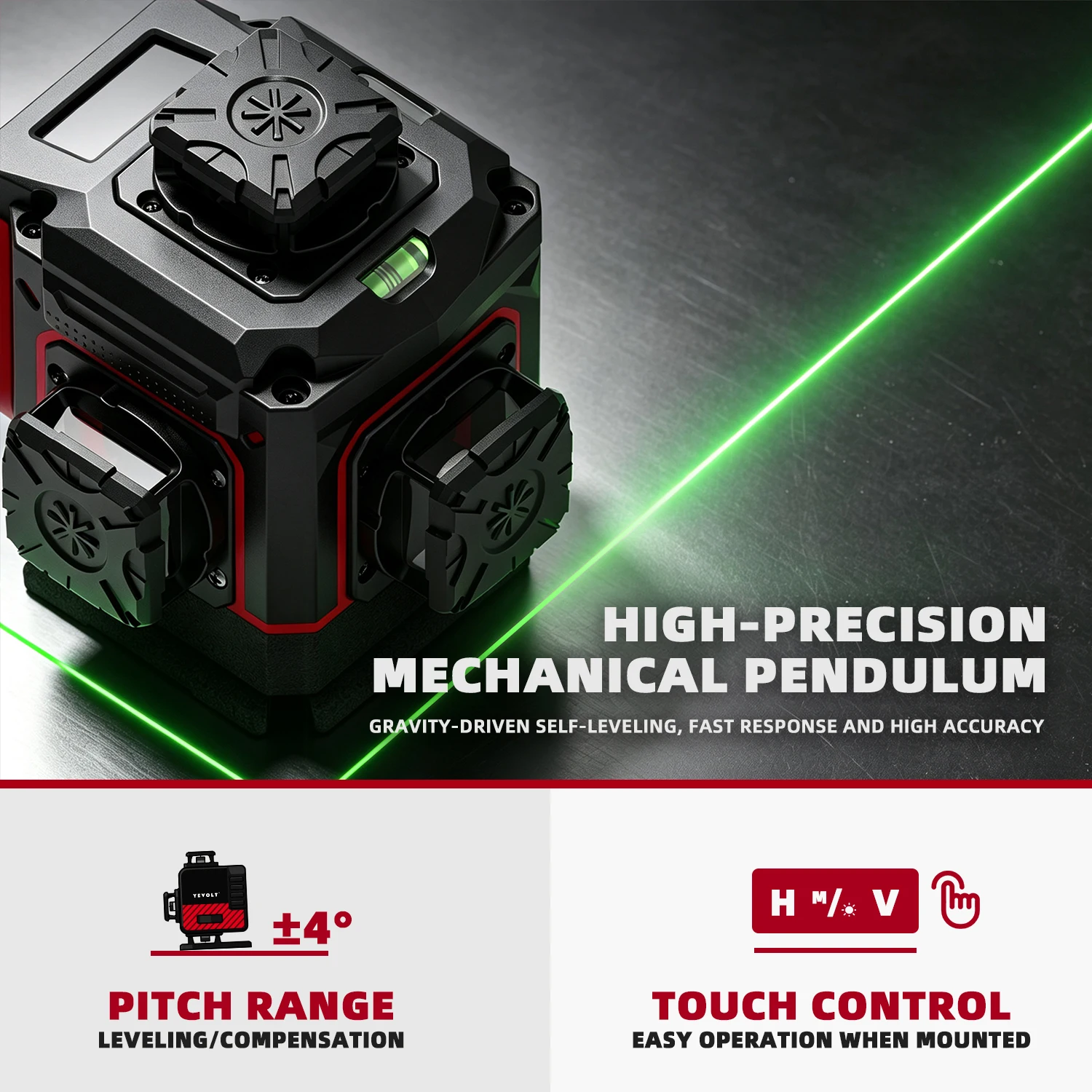 YEVOLT YVGLL4XB16 Nivel Láser  - Laser Level 16 Lines 4D Green reseña y precio