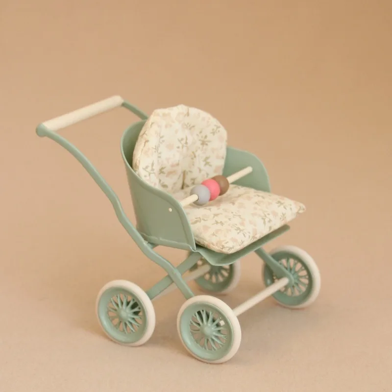 Miniature Metal Stroller 1:12 Scale Realistic Baby Pushchair for Dollhouse  Miniature Scene Children\'s Toy Model For BJD Doll