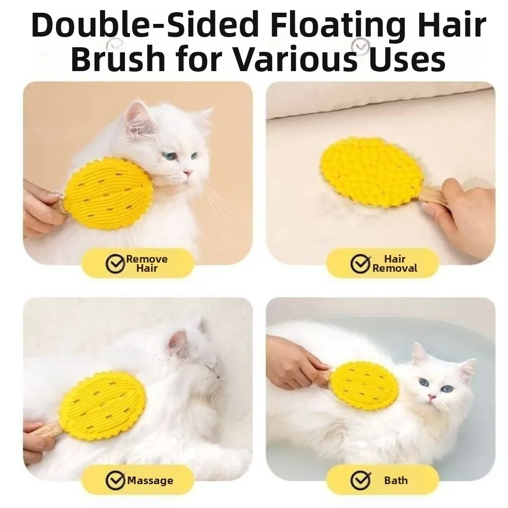 Durian Shape Pet Grooming Brush Hanging Tangle-Free Cats Hair Removal Comb Silicone Soft Pet Hair Cleaner Brush For Dogs Cats