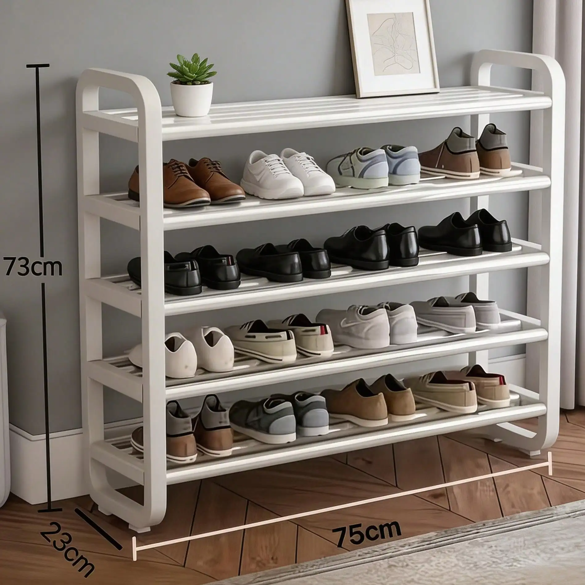 High-Quality Space-Saving 5-Tier Shoe Rack, Free Standing Narrow Shoe Storage Organizer For Entryway, Bedroom, Dorm, Hallway And Apartment, Perfect For Sneakers, Boots And Slippers, Must-Have For Back To School