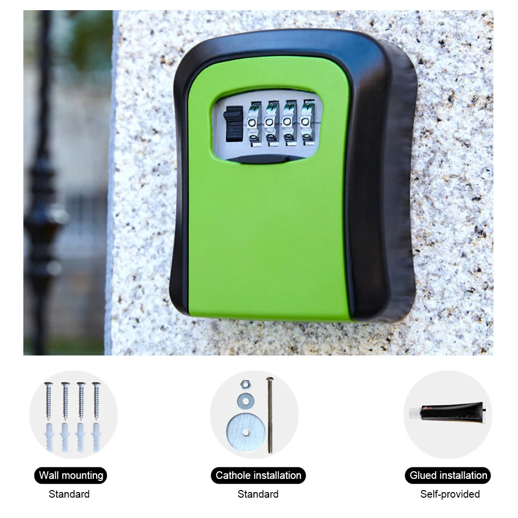 Caja de almacenamiento de llaves de puerta Caja de cerradura codificada para edificio de oficina extraíble Azul