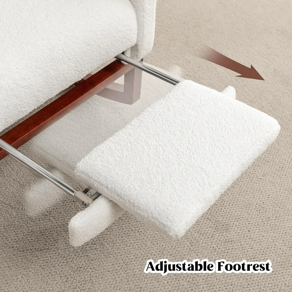 Schommelstoel kinderkamer, teddy kinderkamer schommelstoelen met voetsteun, Sherpa verpleegstoel zweefvliegtuig schommelstoel met rugleuning en kussen F