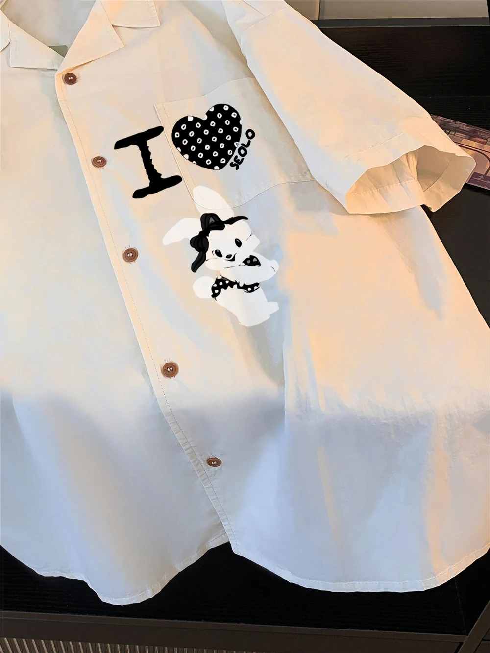 Chic imprimé ort Sve irt coréen Sle coupe ample femmes été Faion marque Vintage paresseux minceur haut