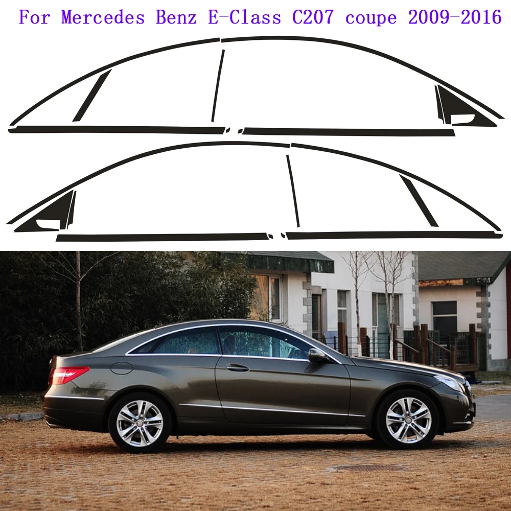 For Mercedes Benz E-Class C207 coupe 2009-2016 Window Chrome Delete Blackout ABC Pillars Glossy Black Stickers