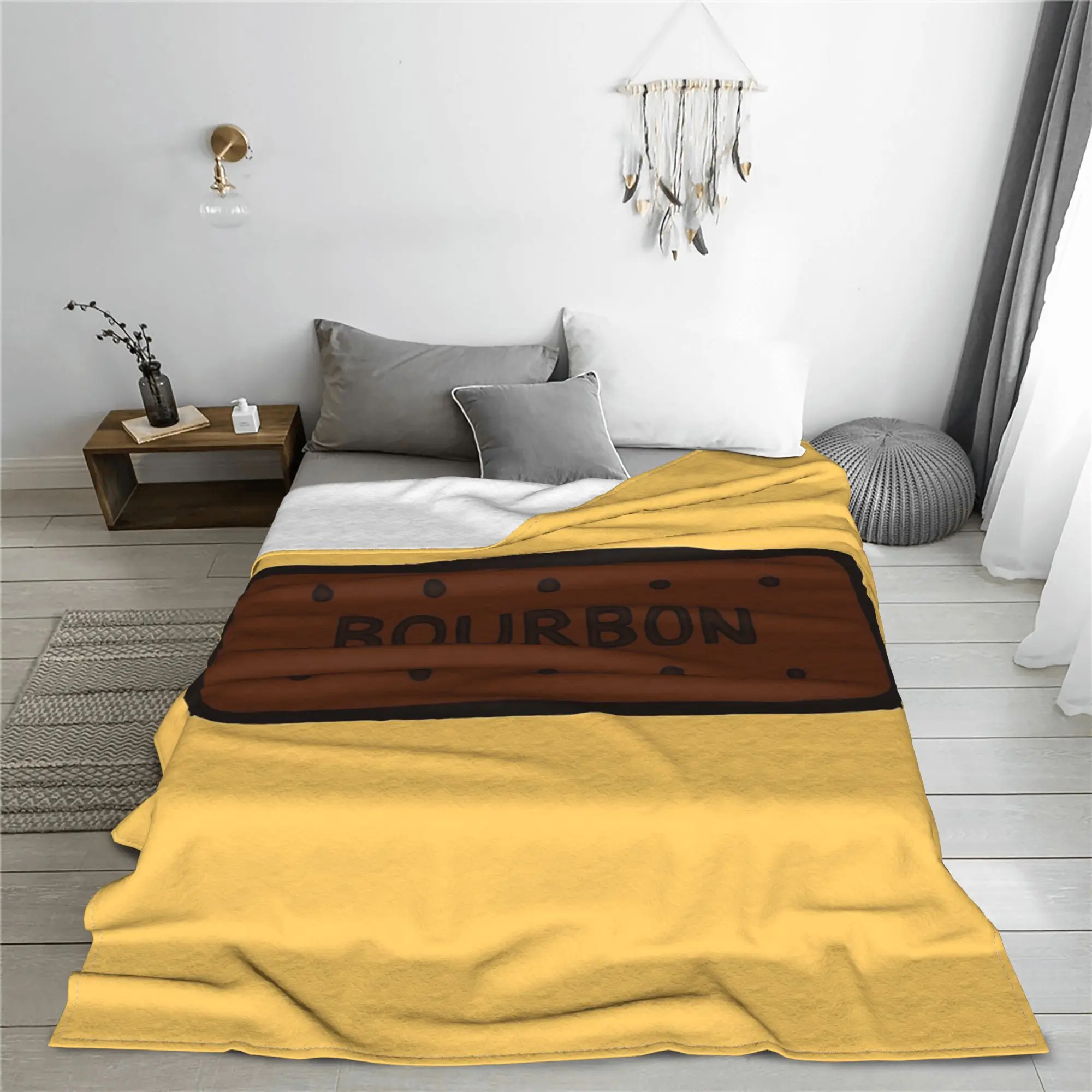 Chocolate Bourbon Biscuit Blanket Lightweight Fleece Sofa Throw Blanket for Couch Bedding Outdoor Throws Bedspread Quilt
