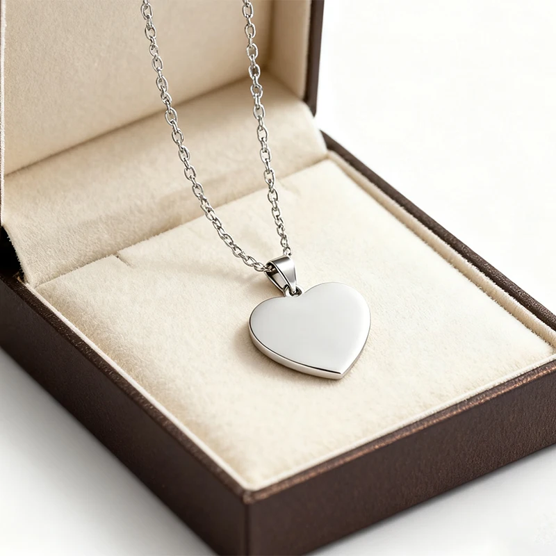 Auxauxme Custom Photo Necklaces Engrave Text Logol Stainless Steel Heart Pendant Choker Personalized Jewelry Gifts Dropshipping