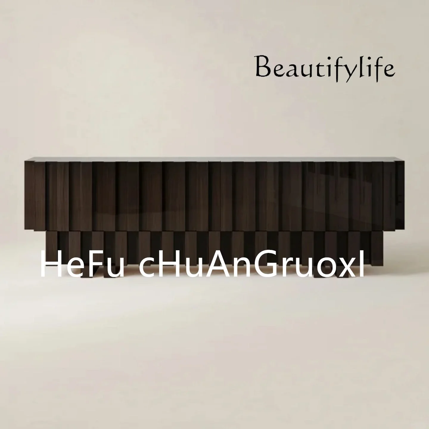 

Y Art Antique Storage Solid Wood Dining Side Cabinet Living Room Locker Designer Striped Side Cabinet