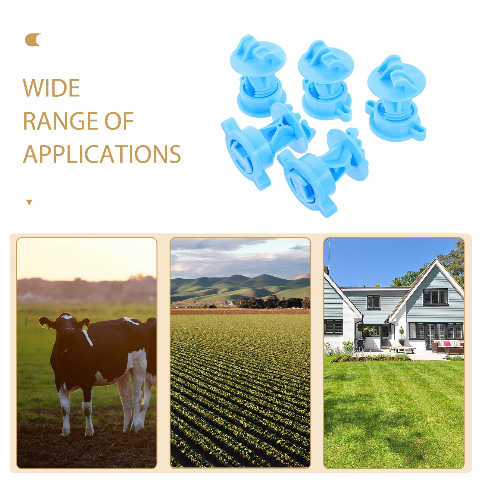 

50Pcs Durable Electric Fence Insulators Smooth Surface Strong Design for Farm Pasture Yard DIY Fencing Tools Line Insulators