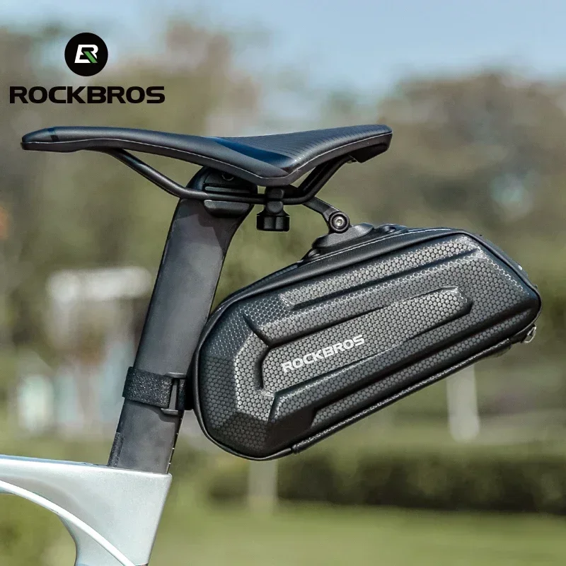 ROCKBROS1.7L Bicycle Bag Waterproof Rear Large Capatity Quick Release Seatpost Shockproof Double Zipper Rear Bag Accessories