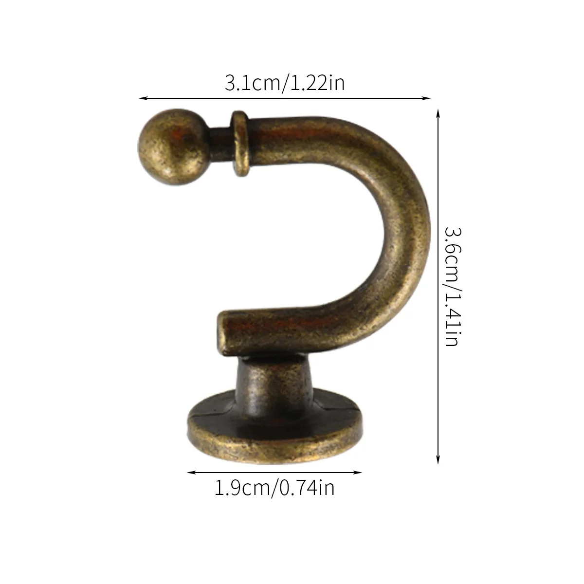Heavy Duty Metal Round Head Curtain Hooks,Wall Mounted Bathroom Towel Hooks for Hanging Clothes Coat Hat Keys