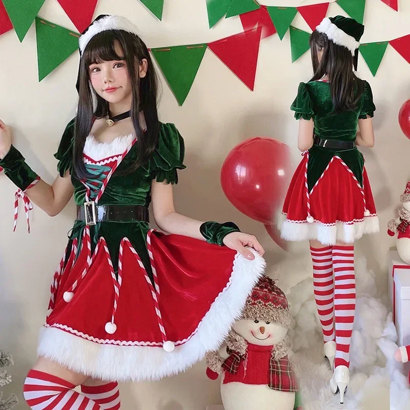 크리스마스 의상 성인 여성 크리스마스 트리 역할 놀이 의상 무서운 복장 의상 산타 클로스 크리스마스 드레스