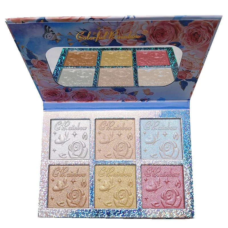 New 6-Color Highlight Repair Blush Powder Brightening Pearlescent Three-Dimensional Eye Shadow Multifunctional Makeup Palette