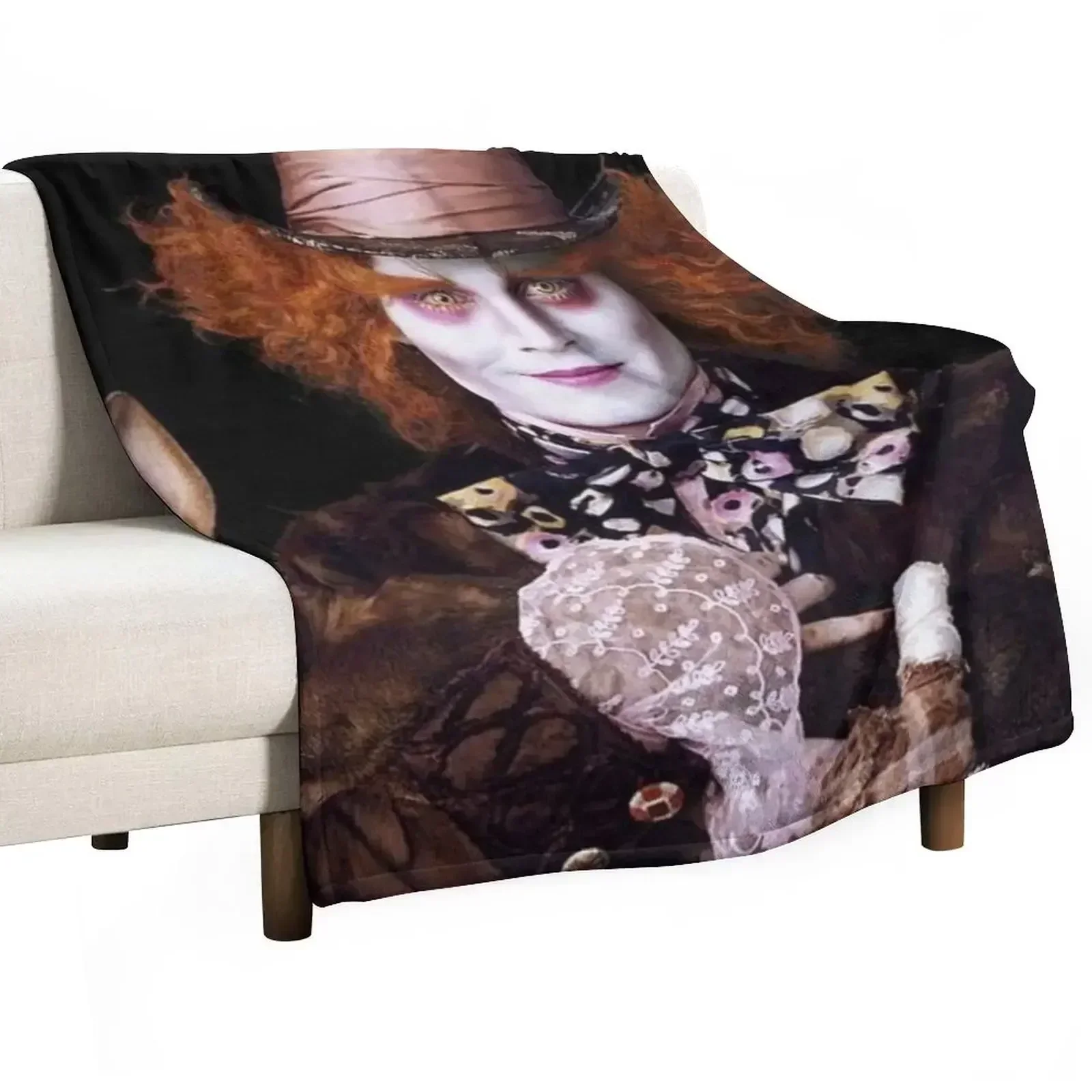 mad hatter Throw Blanket Bed Fashionable Moving Loose Blankets