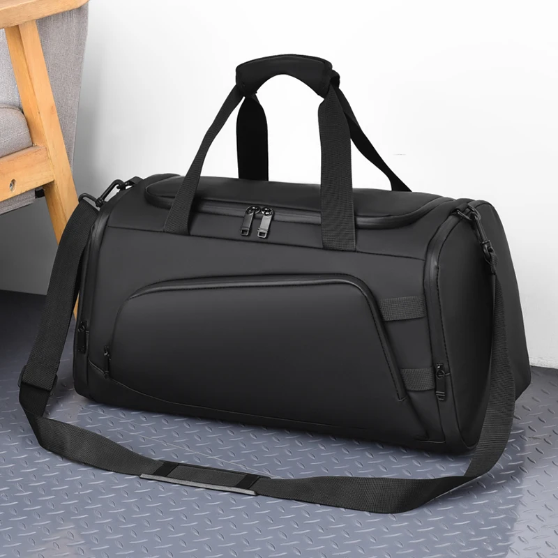 メンズトラベルダッフルバッグ、独立したシューズコンパートメント付き、カジュアルスポーツジムバッグ、週末旅行用バッグ、大学生向け